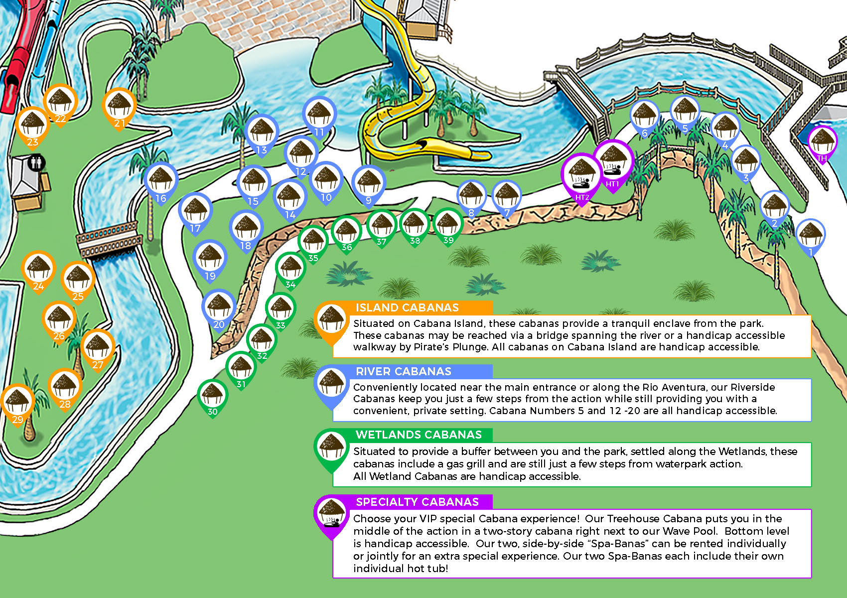 beach waterpark interactive cabana map